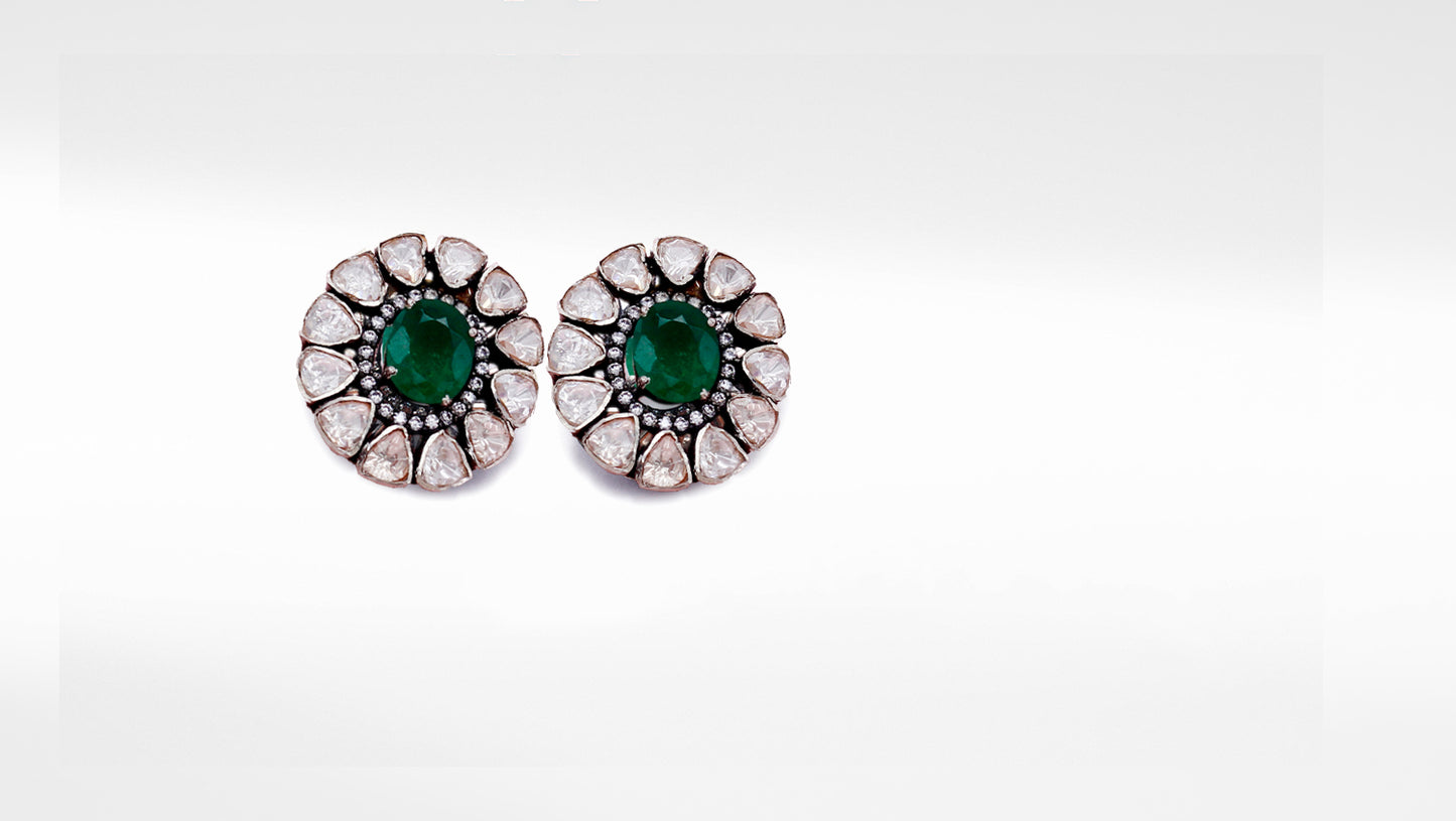 Charbagh - Silver Mahnaz Earrings