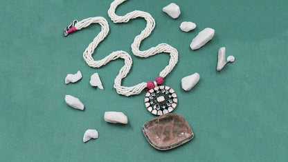 The Art of Handcrafting: Sangeeta Boochra Silver Necklace Masterpiece