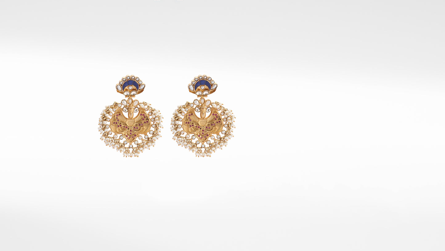 Sangeeta Boochra Silver Earrings With 24K Gold Plating