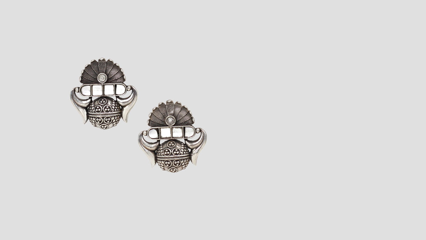 Refined Elegance: Handcrafted Silver Studs by Sangeeta Boochra