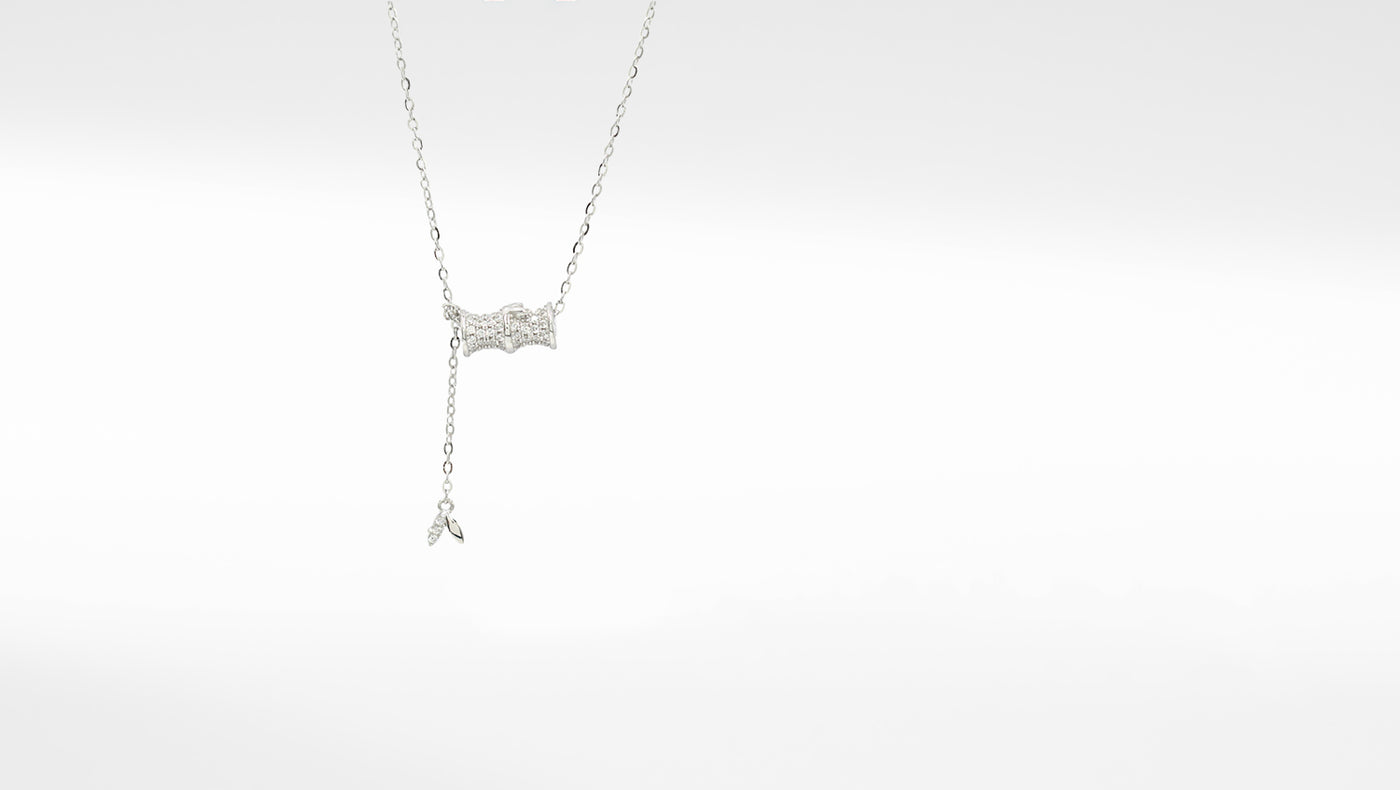 Sangeeta Boochra Rhodium-Plated CZ Studded Sterling Silver Pendant Necklace