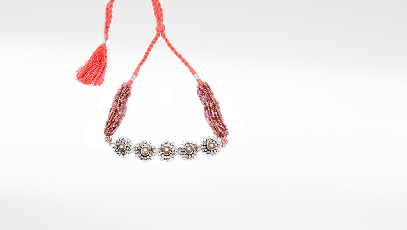 Silver Handcrafted OrangeTribal Silver Necklace