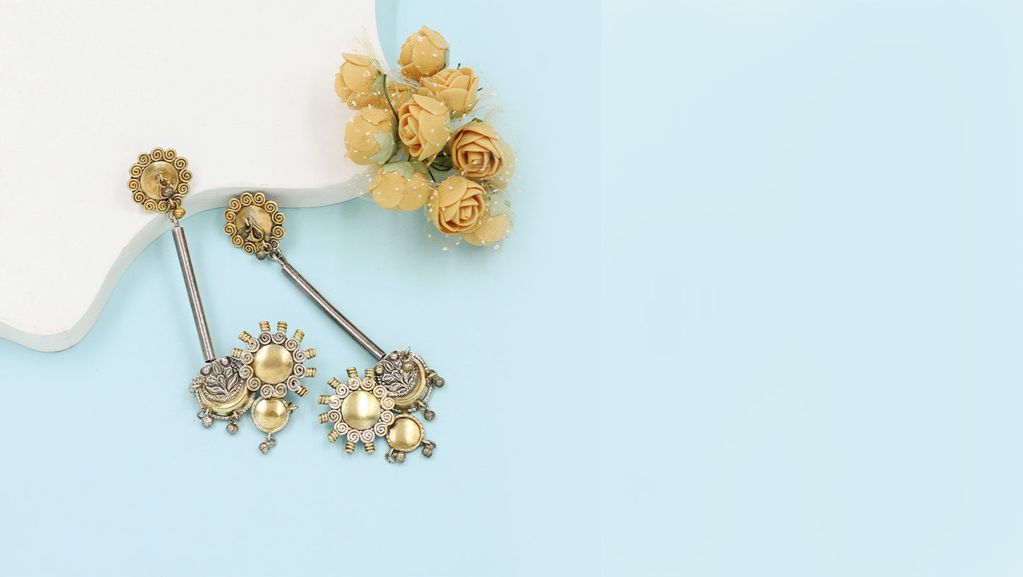 Gold Plated Silver Handcrafted Designer Earrings