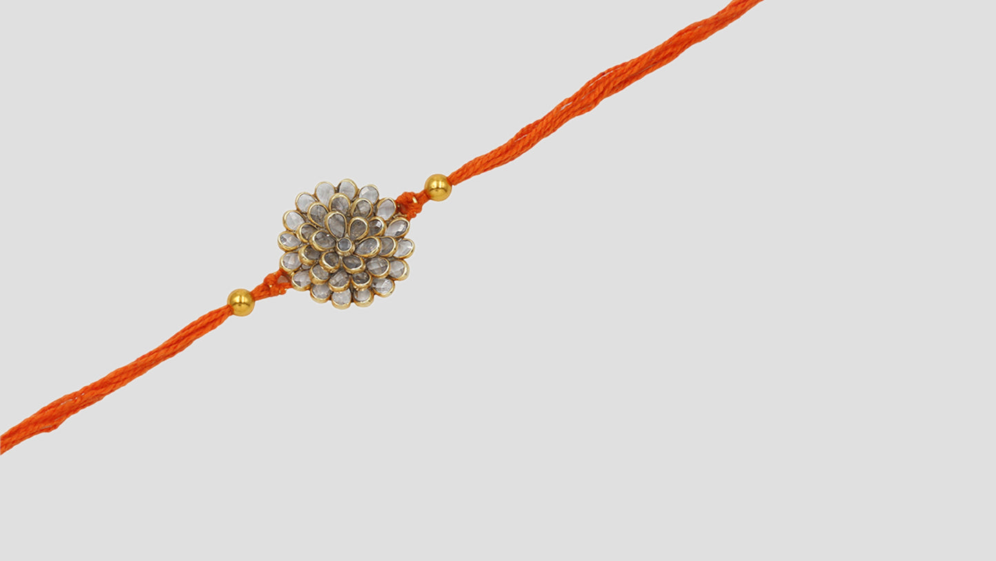 Floral Grace Silver Rakhi by Sangeeta Boochra