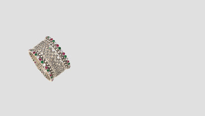 Artisanal Elegance: Sangeeta Boochra Oxidized Silver Bangle