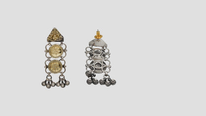Sangeeta Boochra Handcrafted Dual Tone Silver Danglers