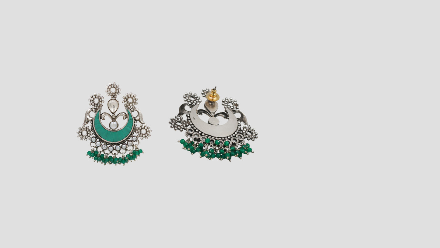 Sangeeta Boochra Handcrafted Tribal Chandbali Earrings