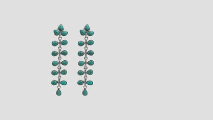 Sangeeta Boochra Silver Turquoise Long Dangle Earrings