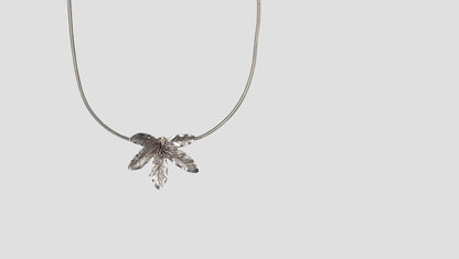 Sangeeta Boochra Oxidised Silver Leaf Cluster Pendant