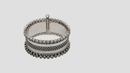 Sangeeta Boochra Artisan Oxidised Silver Statement Bangle