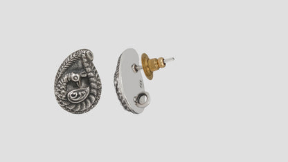 Sangeeta Boochra Handcrafted Silver Peacock Motif Stud