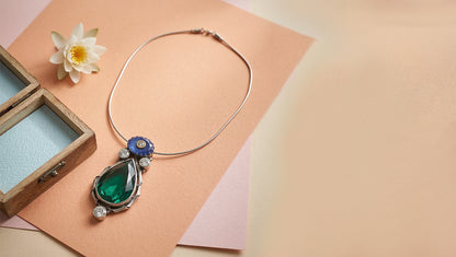 Sangeeta Boochra Regal Elegance Silver Pendant