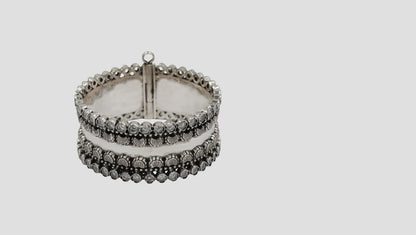 Sangeeta Boochra Artisan Oxidised Silver Embossed Statement Bangle