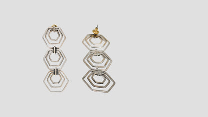 Sangeeta Boochra Sterling Silver Hexa Drop Earrings