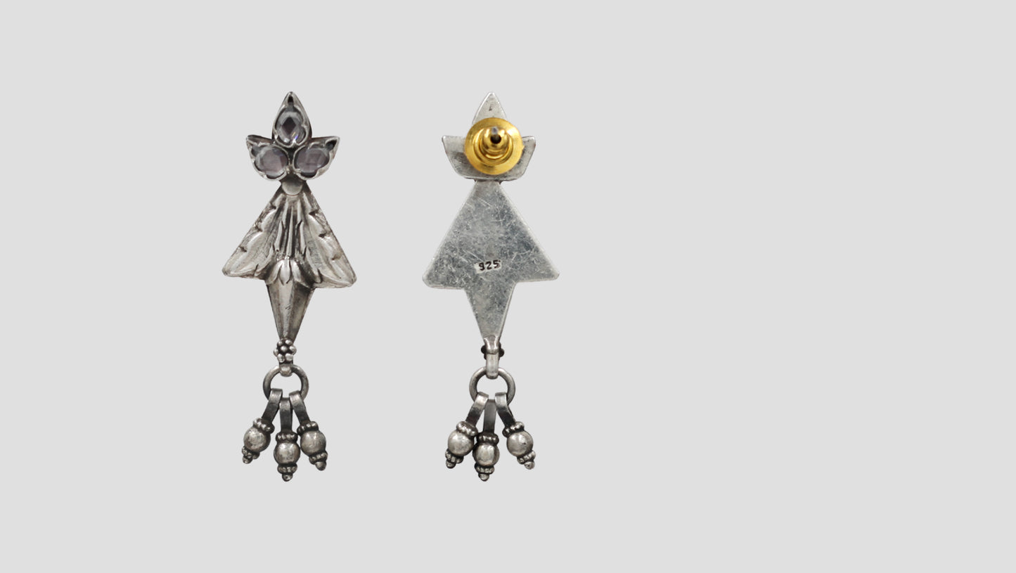 Sangeeta Boochra Contemporary Oxidised Silver Dangles