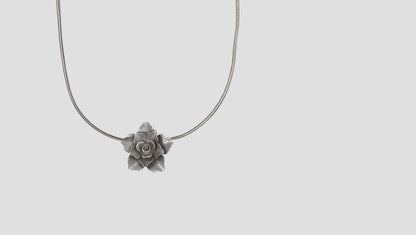 Sangeeta Boochra Handcrafted Oxidised Silver Flower Pendant