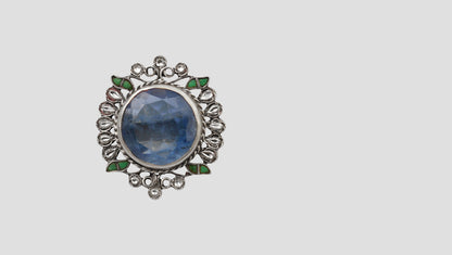 Sangeeta Boochra Royal Blue Stone Silver Statement Ring