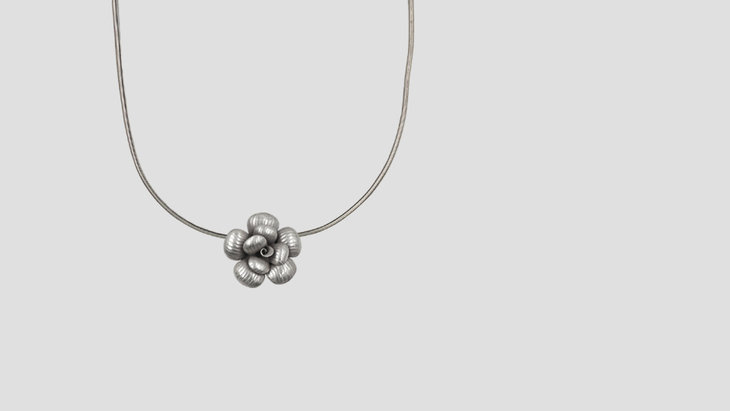 Sangeeta Boochra Artistic Oxidised Silver Floral Accessory with Pendant & Brooch Functionality