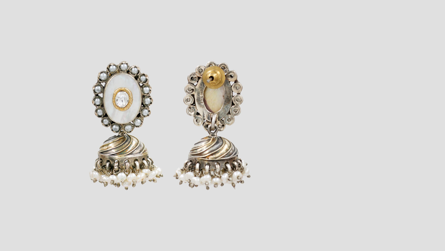 Sangeeta Boochra Heritage Mother of Pearl Jhumka Earrings