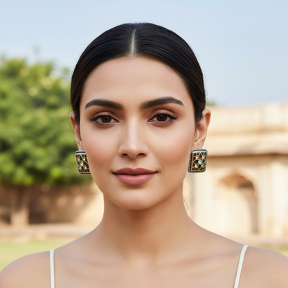 Sangeeta Boochra Heritage Floral Kundan Studs