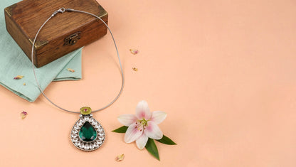 Sangeeta Boochra Timeless Green Elegance Pendant