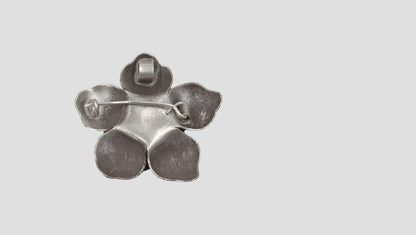 Sangeeta Boochra Elegant Oxidised Silver Bloom Pendant