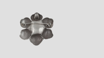 Sangeeta Boochra Timeless Floral Radiance Oxidised Silver Convertible Pendant-Brooch