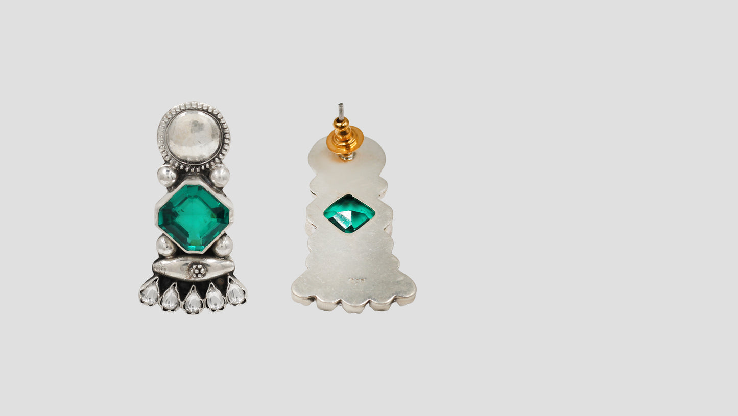 Sangeeta Boochra Handcrafted Oxidised Silver Statement Studs
