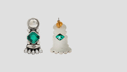 Sangeeta Boochra Handcrafted Oxidised Silver Statement Studs