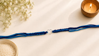925 Sterling Silver Heart Rakhi | Sangeeta Boochra