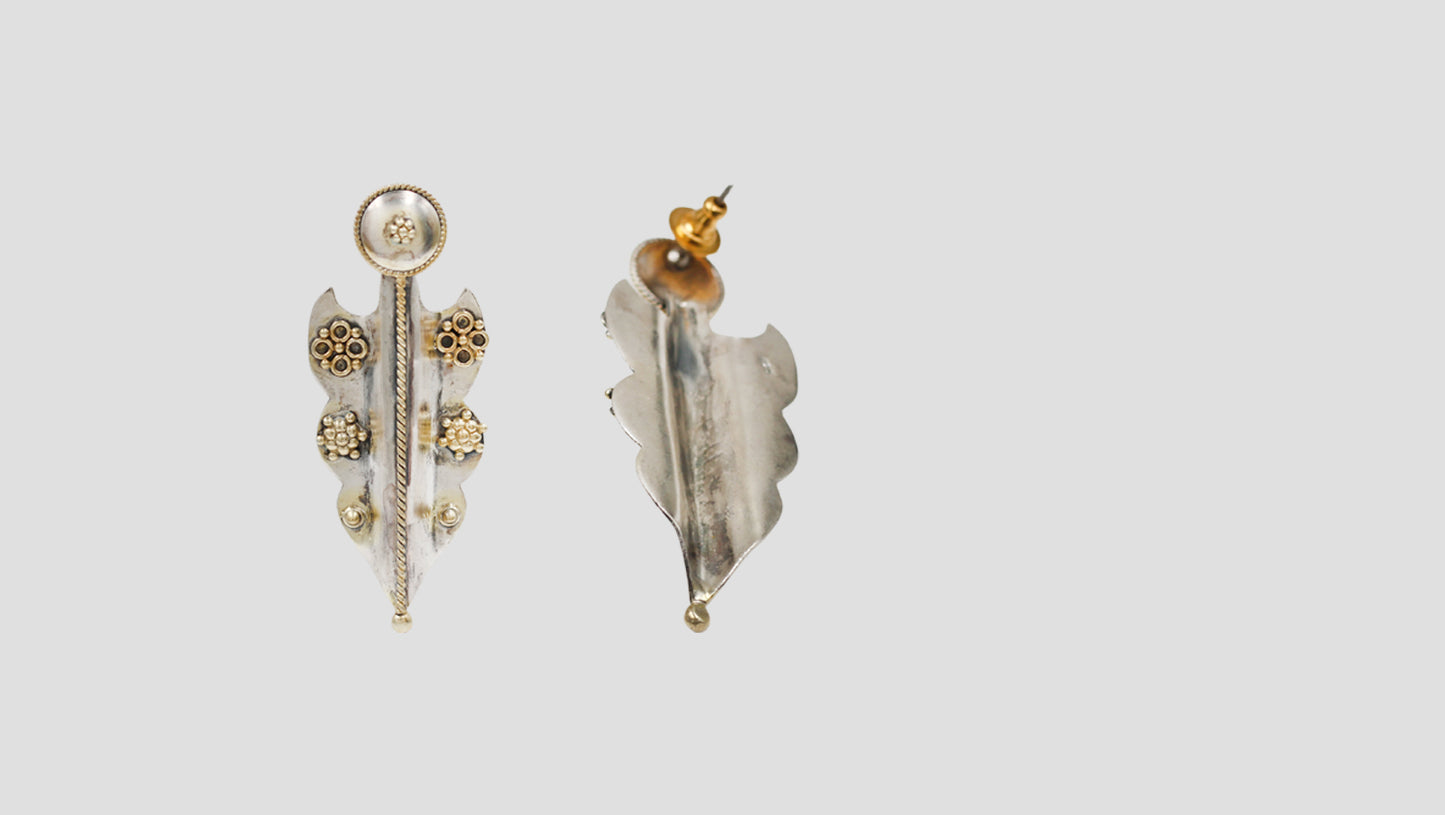 Sangeeta Boochra Handcrafted Dual Tone Statement Earrings