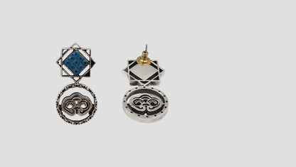 Sangeeta Boochra Royal Blue Handcrafted Silver Earrings