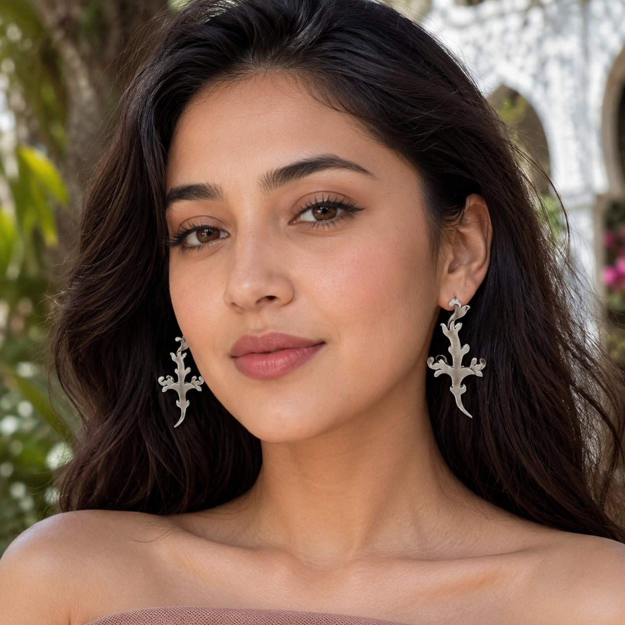 Sangeeta Boochra Designer Silver Statement Earrings