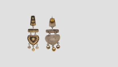 Sangeeta Boochra Handcrafted Dual Plated Silver Statement Earrings