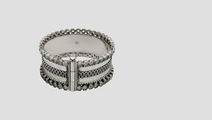 Sangeeta Boochra Oxidised Silver Statement Bangle