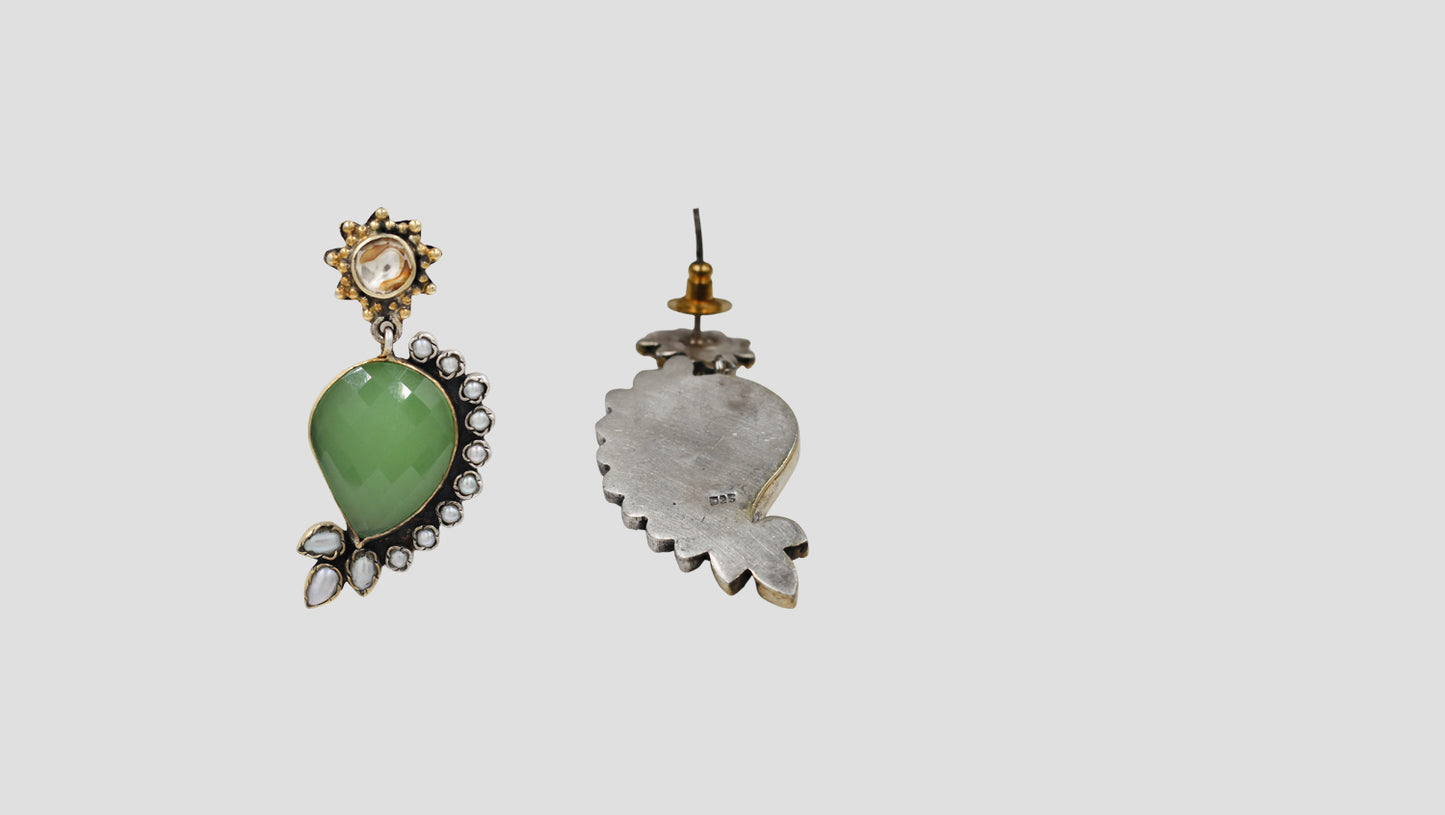 Heritage Silver Earrings with Pearl Detailing – Sangeeta Boochra