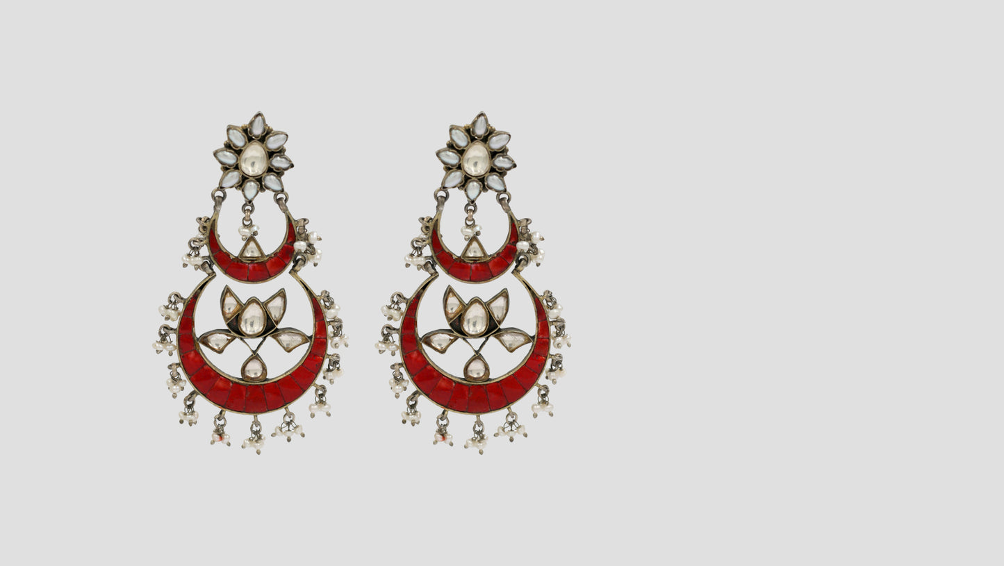 Sangeeta Boochra Ethnic Silver Kundan Earrings