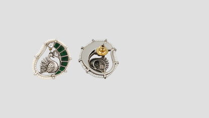 Sangeeta Boochra Handcrafted Peacock Kundan Earrings