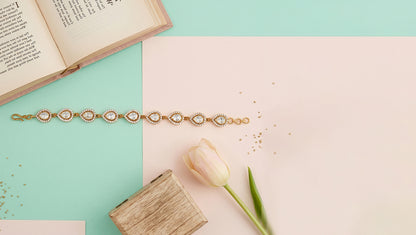 Sangeeta Boochra Gold-Plated Moissanite Elegance Bracelet