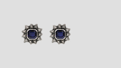 Sangeeta Boochra Regal Blue Silver Earrings