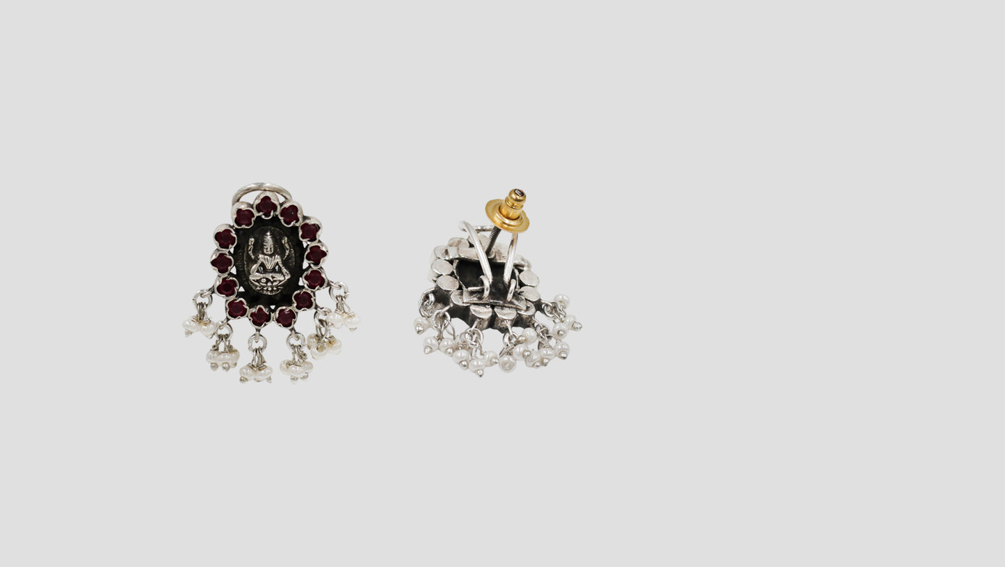 Sangeeta Boochra Artisan Silver Temple Danglers