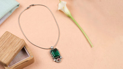 Sangeeta Boochra Royal Elegance Silver Pendant
