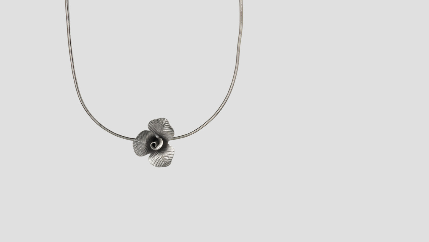 Sangeeta Boochra Artisan Silver Floral Charm Pendant