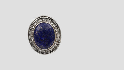 Sangeeta Boochra Signature Lapis Lazuli Statement Silver Ring