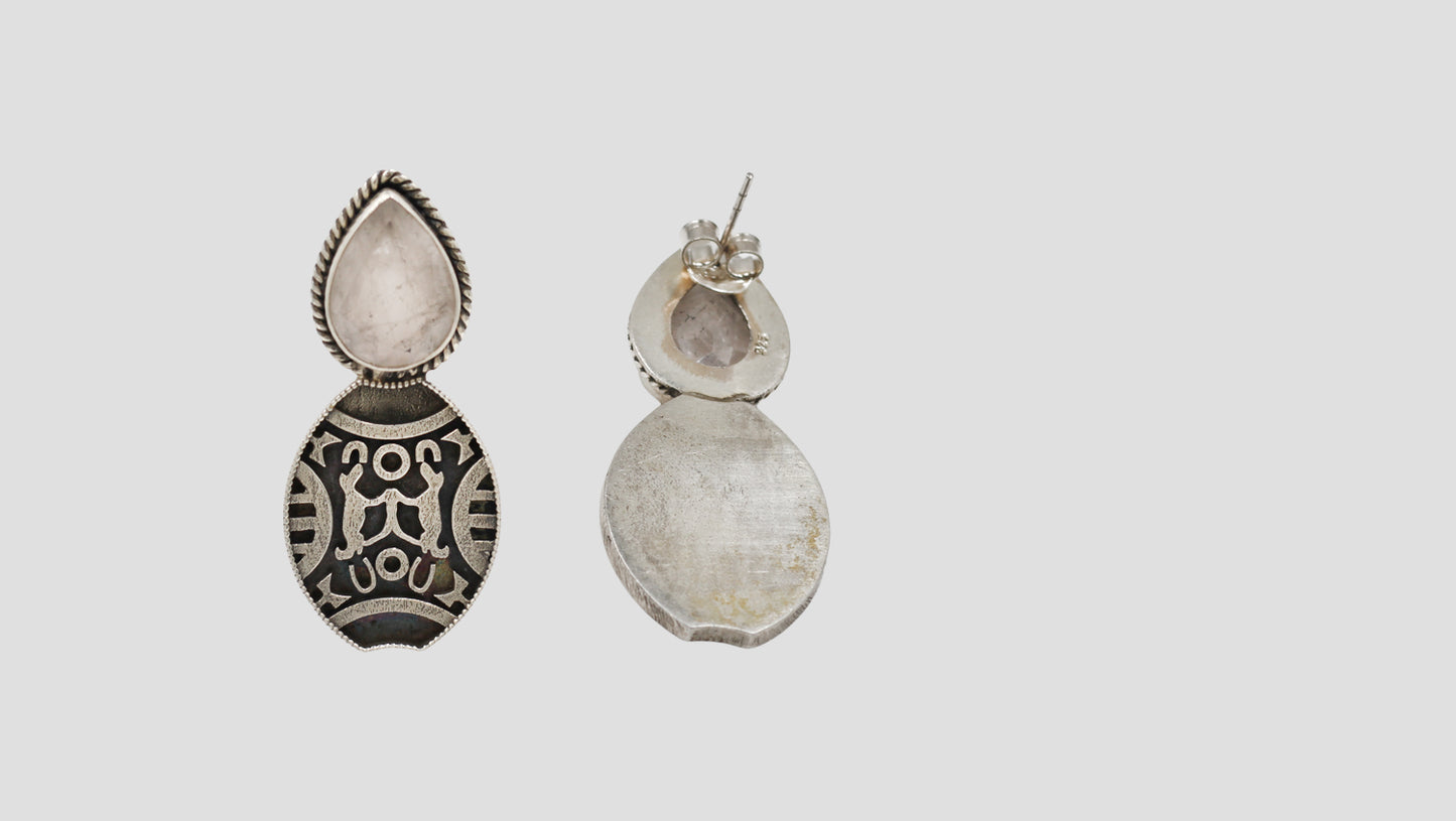 Sangeeta Boochra Ethnic Statement Silver Earrings