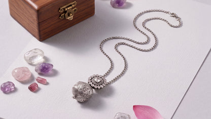 Sangeeta Boochra Oxidised Sterling Silver Heritage Pendant  with Moissanite Detailing