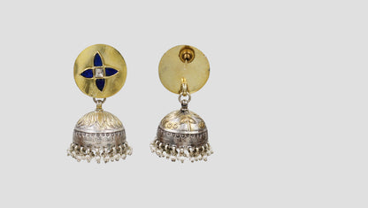 Sangeeta Boochra Traditional Dual Tone Jhumka Earrings