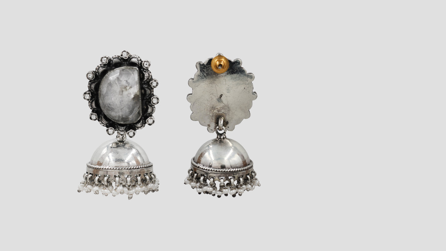 Heritage Oxidised Silver Jhumka Earrings