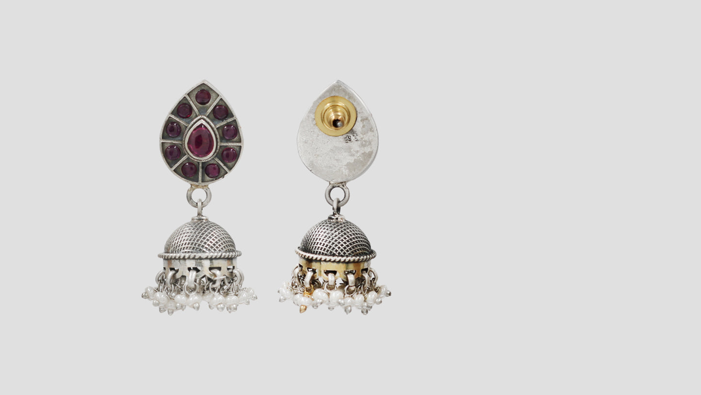 Sangeeta Boochra Traditional Kundan Silver Dangler Earrings