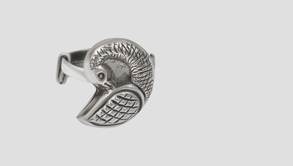 Sangeeta Boochra Heritage Peacock Adjustable Silver Ring